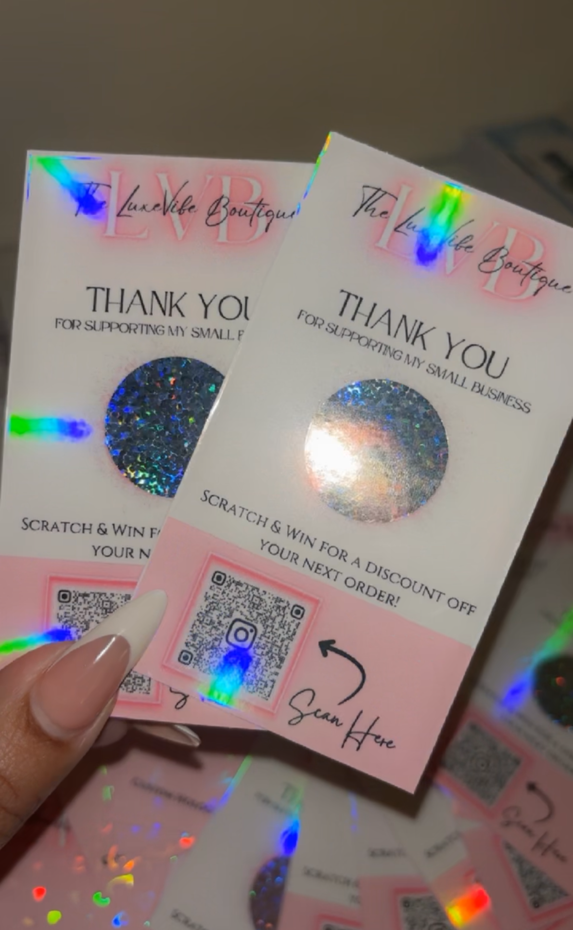 Holographic Thank You Cards